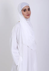 Hijabi.Pk WHITE CLASSIC FRONT-CLOSED ABAYA Hijabi